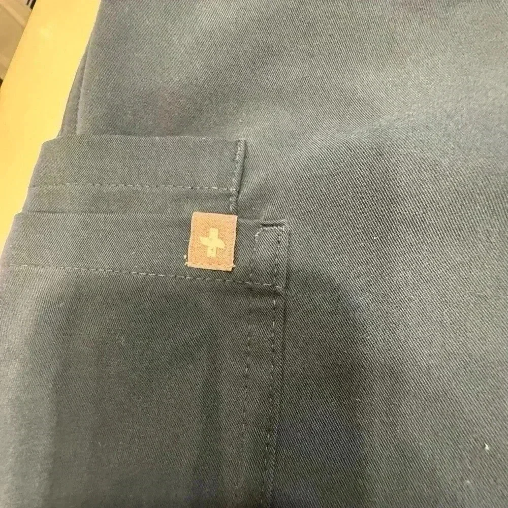 Figs technical collection scrub pants navy stretch tie waist size large